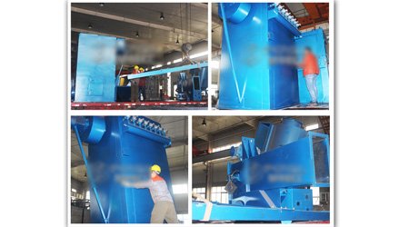 發(fā)往重慶Q3720系列大型吊鉤式拋丸清理機(jī)裝車發(fā)貨現(xiàn)場(chǎng)