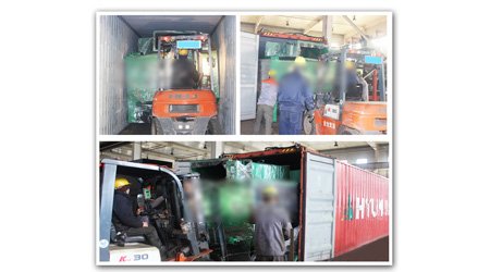 發(fā)往墨西哥Q6918大型輥道通過(guò)式拋丸機(jī)表面除銹機(jī)第二車發(fā)貨現(xiàn)場(chǎng)